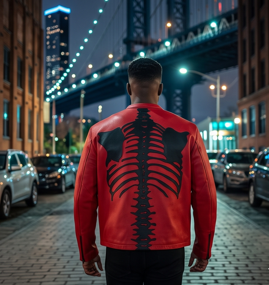 Vanson Leathers Limited Bone Skeleton Men's Jacket