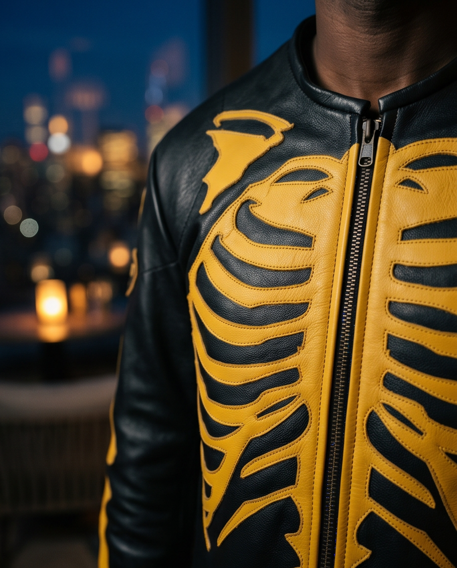 Vanson Leathers Limited Bone Skeleton Men's Jacket
