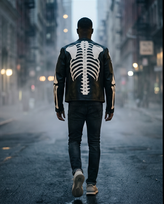 Vanson Leathers Limited Bone Skeleton Men's Jacket