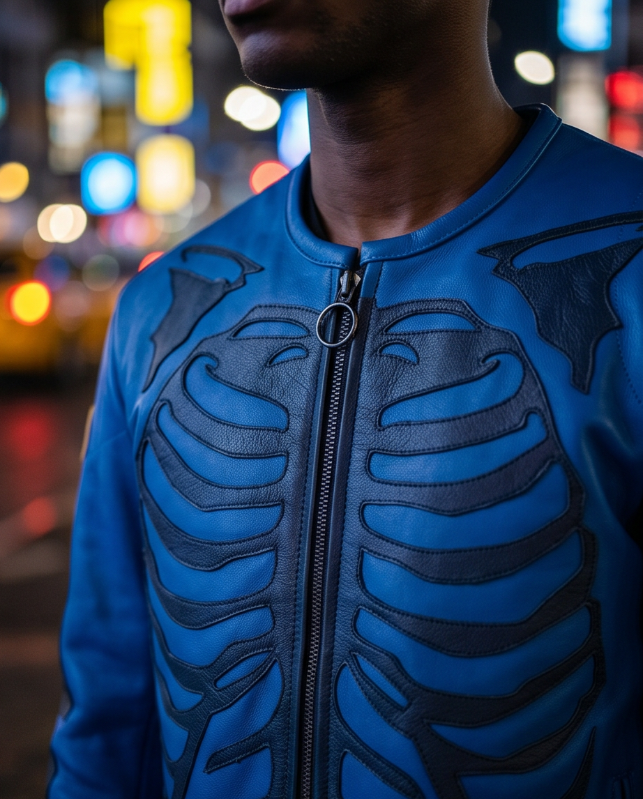 Vanson Leathers Limited Bone Skeleton Men's Jacket