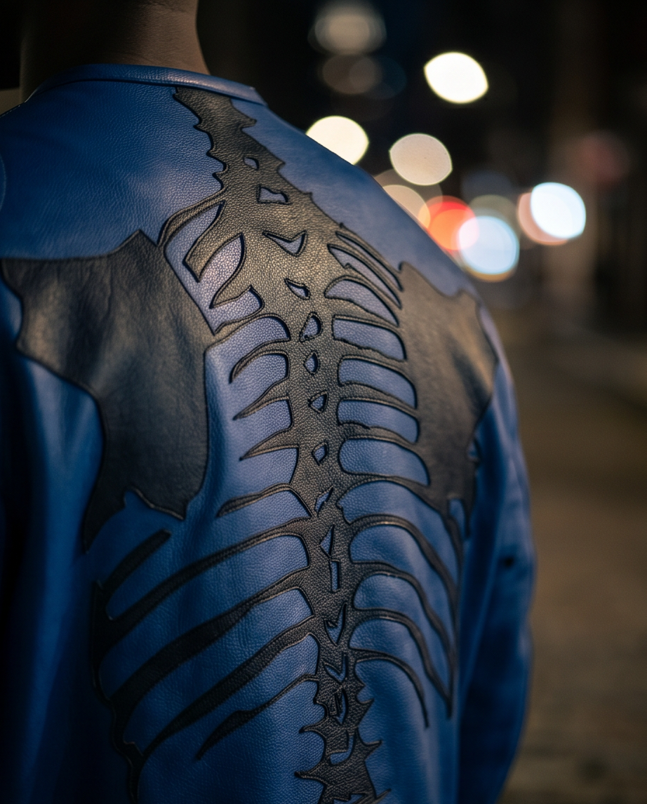 Vanson Leathers Limited Bone Skeleton Men's Jacket