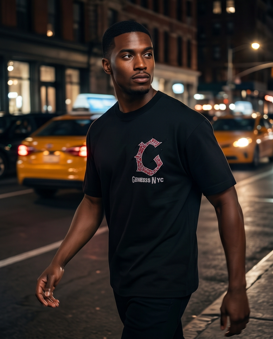 Genesis N.Y.C. Men's Limited Rhinestone T-Shirt