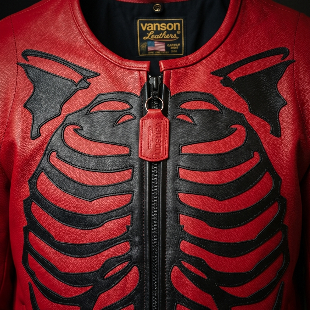 Vanson Leathers Limited Bone Skeleton Men's Jacket