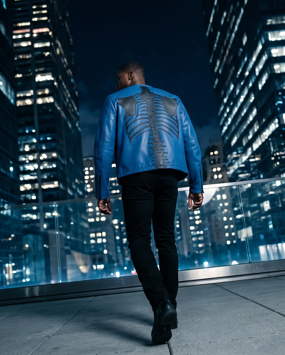 Vanson Leathers Limited Bone Skeleton Men's Jacket