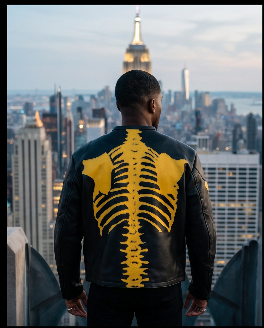 Vanson Leathers Limited Bone Skeleton Men's Jacket