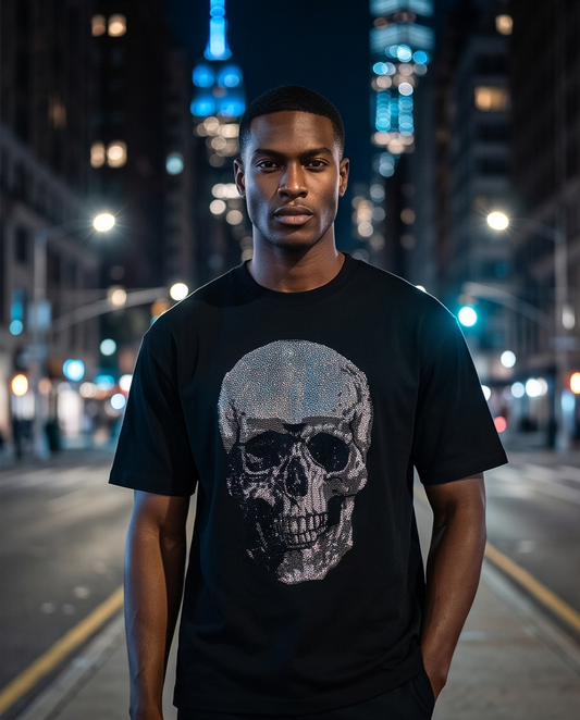 Genesis N.Y.C. Men's Skull Limited Rhinestone T-Shirt