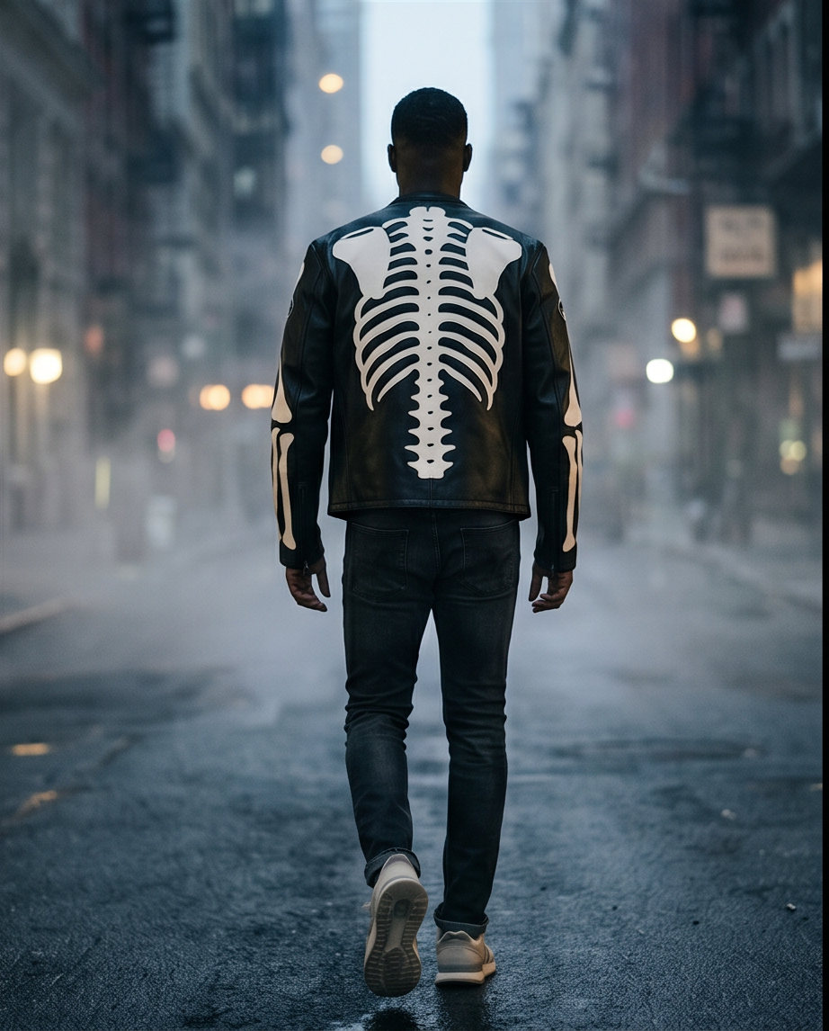 Vanson Leathers Limited Bone Skeleton Men's Jacket