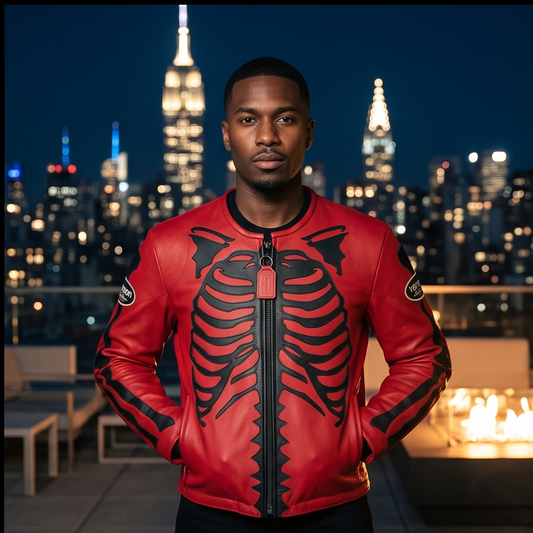 Vanson Leathers Limited Bone Skeleton Men's Jacket