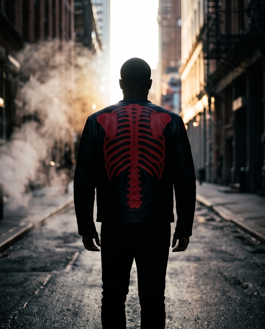 Vanson Leathers Limited Bone Skeleton Men's Jacket