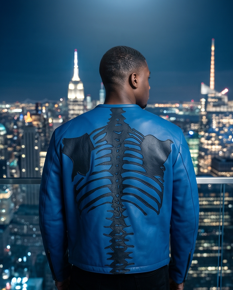 Vanson Leathers Limited Bone Skeleton Men's Jacket