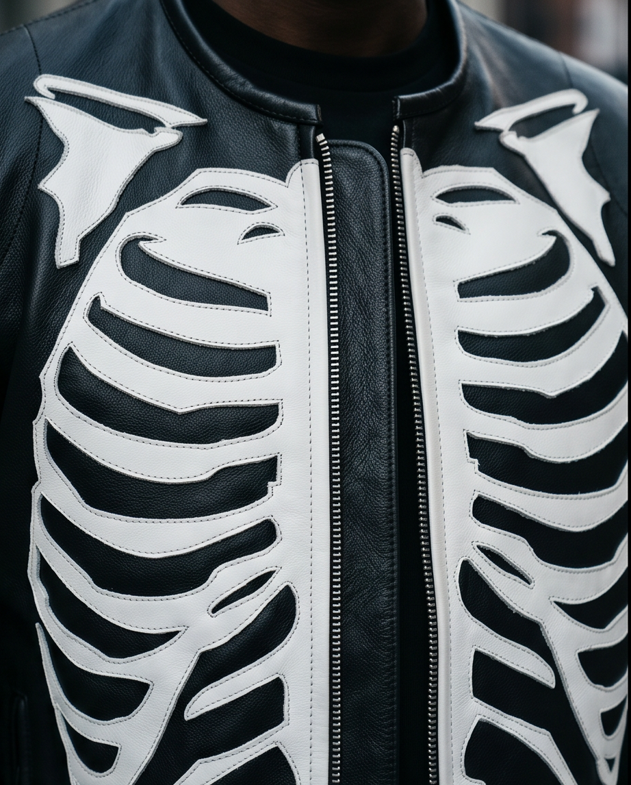 Vanson Leathers Limited Bone Skeleton Men's Jacket