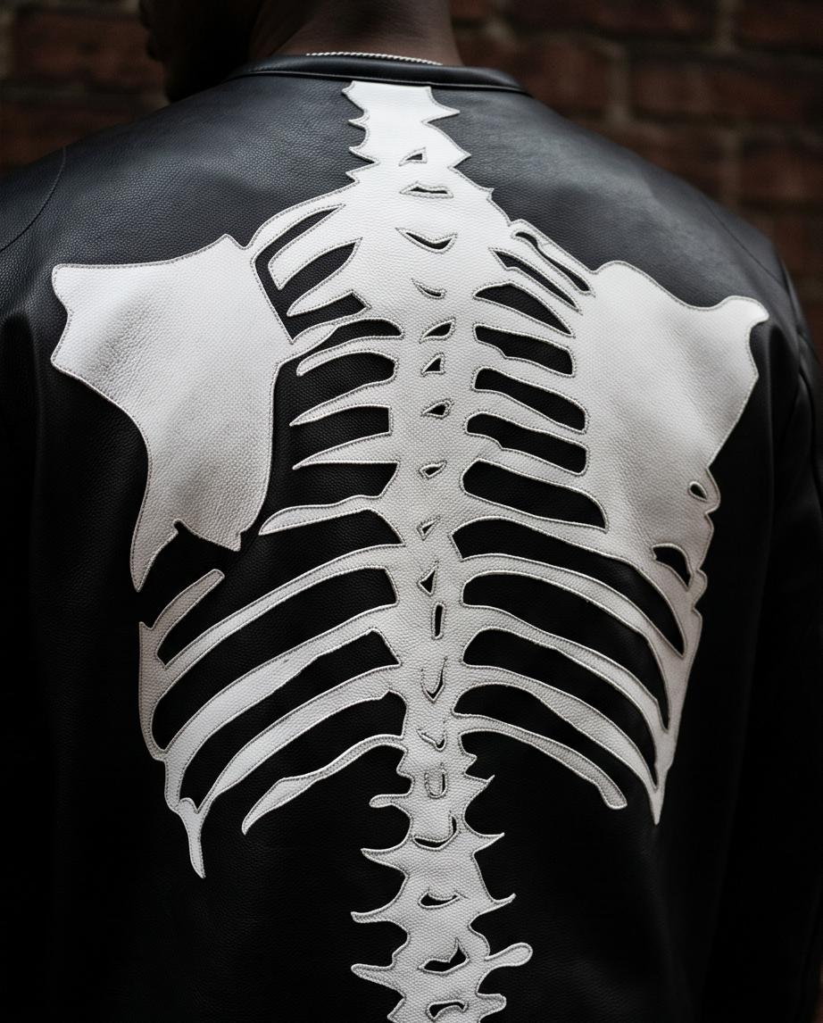 Vanson Leathers Limited Bone Skeleton Men's Jacket