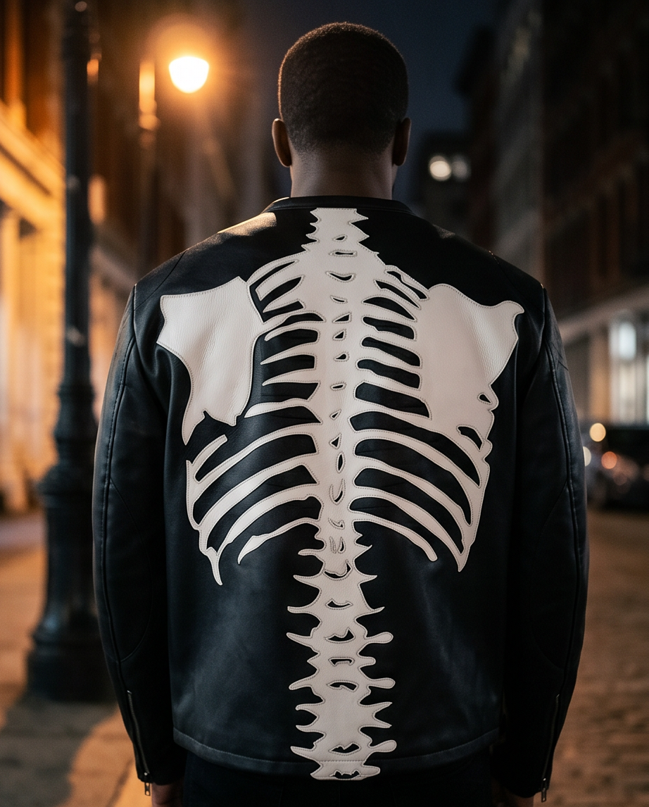 Vanson Leathers Limited Bone Skeleton Men's Jacket